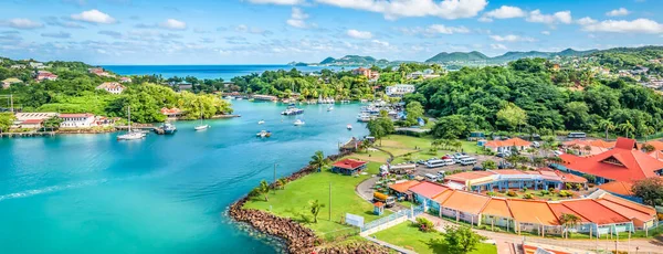 Vista Panorámica Del Puerto Castries Santa Lucía Caribe Oriental — Foto de Stock