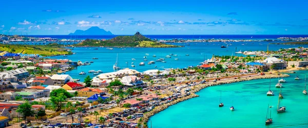 Panoramic Harbor Landscape Marigot Saint Martin — Stock Photo, Image