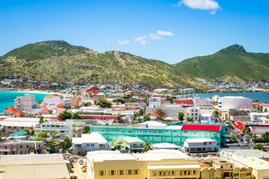 Philipsburg Kasabası, Sint Maarten, Hollanda Antilleri.