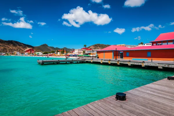 Philipsburg Maarten Saint Maarten Saint Martin Caraïbes Quai Bois Bâtiments — Photo