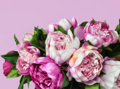 Картина, постер, плакат, фотообои "peony bouquet with pink colored background.", артикул 399763096