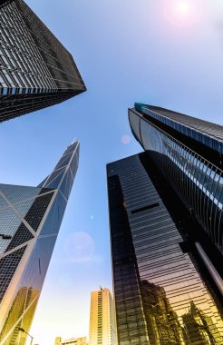 Orta Hong Kong 'daki modern gökdelenler.