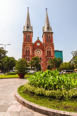 Ho Chi Minh, Vietnam. Saygon 'un Notre-Dame Katedrali Bazilikası.