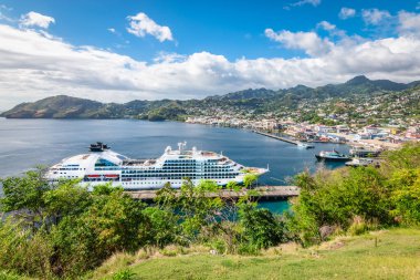 Kingstown Limanı, St Vincent ve Grenadines 'de gemi turu..