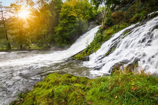 Longa Exposição Cachoeiras Deslumbrantes Populares Coo Ardenas Bélgica — Fotografia de Stock