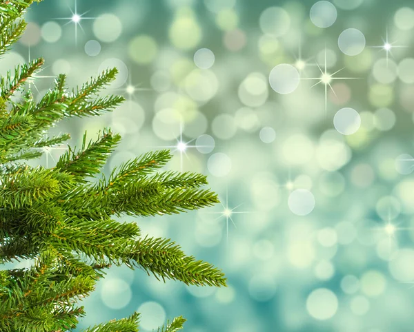 Árbol Navidad Contra Fondo Azul Brillante —  Fotos de Stock