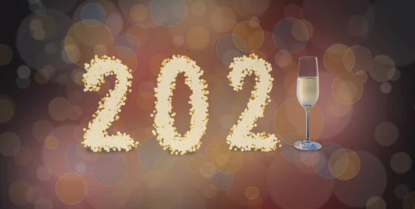 2021 Glückliches Neues Jahr Glückwunschkarte Mit Jahreszahl Und Nummer Als — Stockfoto