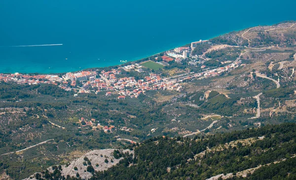 Zoomed View Town Tucepi Seen Biokovo Mountain Twenty Kilometers Away — Stock Photo, Image