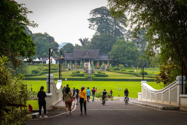 Bogor Indonesien August 2020 Morgenstimmung Botanischen Garten Von Bogor Der lizenzfreie Stockfotos