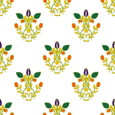 Duvar kağıdı, kağıt, tekstil için süslemeli kusursuz desenli çiçek.