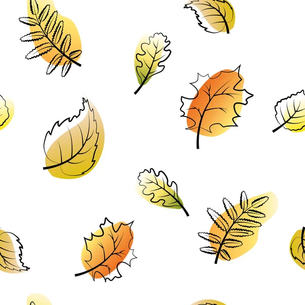 Hintergrund Herbst Hexe Buntes Laub Nahtlose Vektorillustration Für Papier Tapete — Stockvektor