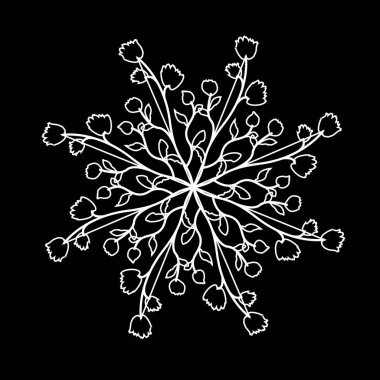    Kar tanesi alışılmadık vektör çizimi. Dekoratif unsur. İzole edilmiş.