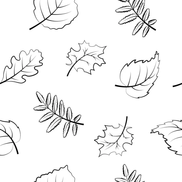 Seamless Background Foliage Line Style — Stock Vector