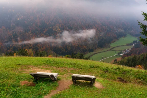 Uitzicht Boven Logar Vallei Slovenië Zuidelijke Alpen — Stockfoto
