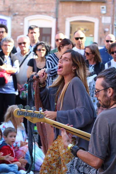 Ferrara Italia Augusti 2018 Det Ferrara Buskers Festival Tillägnad Konsten — Stockfoto