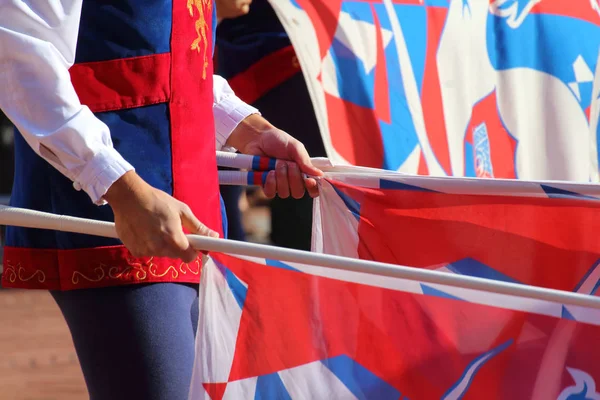 Tävlingar Flagga Vacklar Och Parad Distrikten — Stockfoto