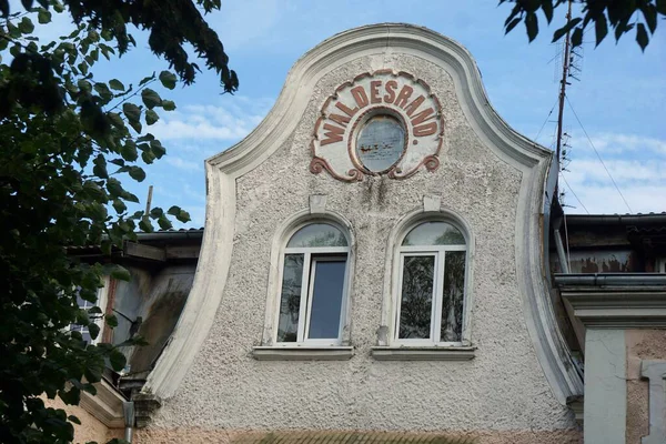 De gevel van een oud Duits huis — Stockfoto