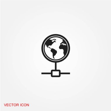 dünya düz simgesi, vektör illüstrasyonu  