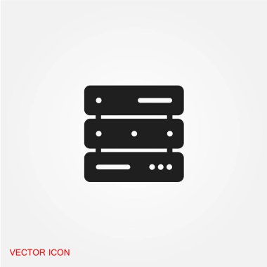 sunucu düz simgesi, vektör illüstrasyonu 