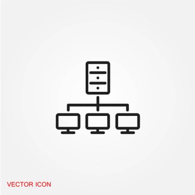 sunucu düz simgesi, vektör illüstrasyonu 