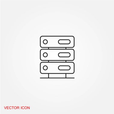 sunucu düz simgesi, vektör illüstrasyonu 