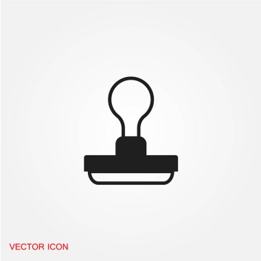 office damga düz simgesi beyaz arka plan, vektör, illüstrasyon izole