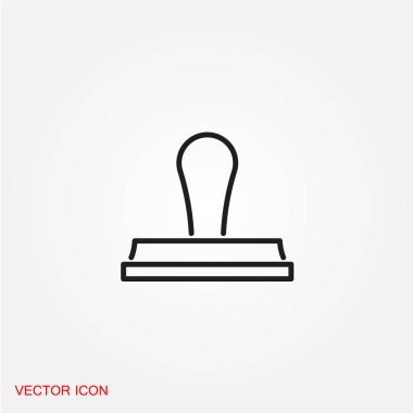 office damga düz simgesi beyaz arka plan, vektör, illüstrasyon izole