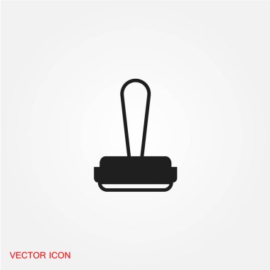 office damga düz simgesi beyaz arka plan, vektör, illüstrasyon izole