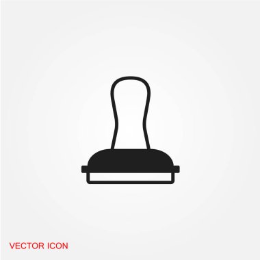 office damga düz simgesi beyaz arka plan, vektör, illüstrasyon izole