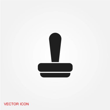 office damga düz simgesi beyaz arka plan, vektör, illüstrasyon izole