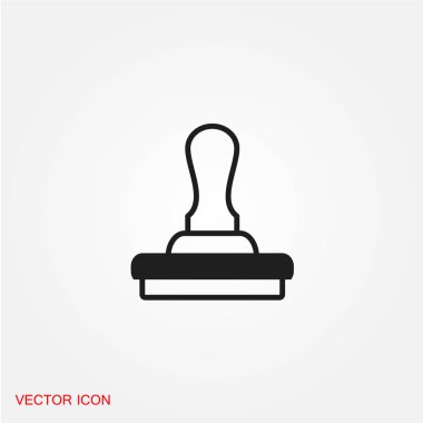 office damga düz simgesi beyaz arka plan, vektör, illüstrasyon izole