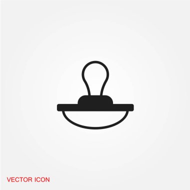 office damga düz simgesi beyaz arka plan, vektör, illüstrasyon izole