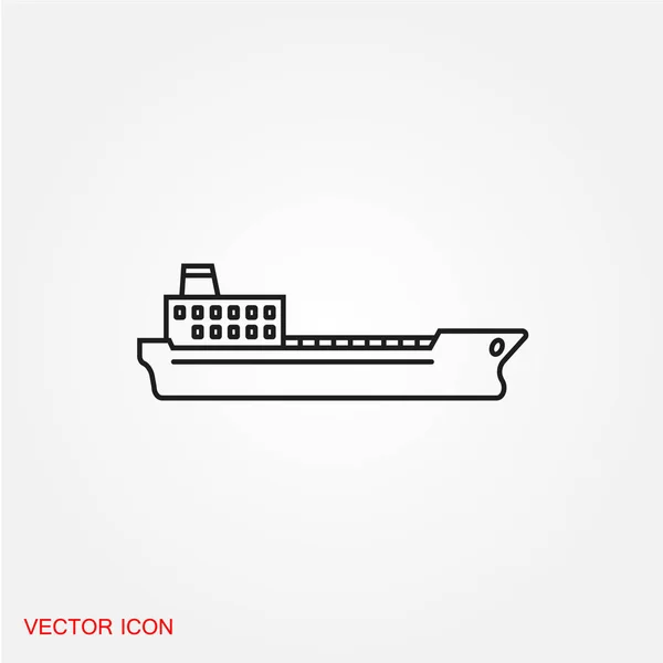 Schiff Flaches Symbol Isoliert Auf Weißem Hintergrund Vektor Illustration — Stockvektor