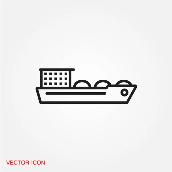 Ship Flat Icon Isolated White Background Vector Illustration — Stock Vector