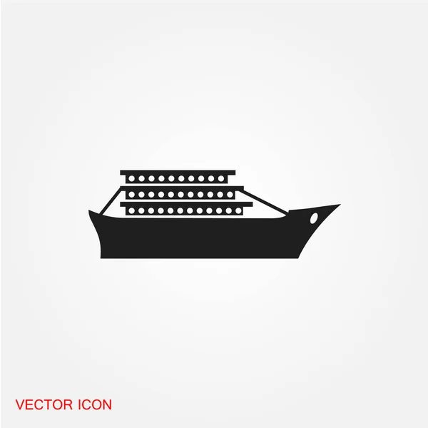 Ship Flat Icon Isolated White Background Vector Illustration — Stock Vector