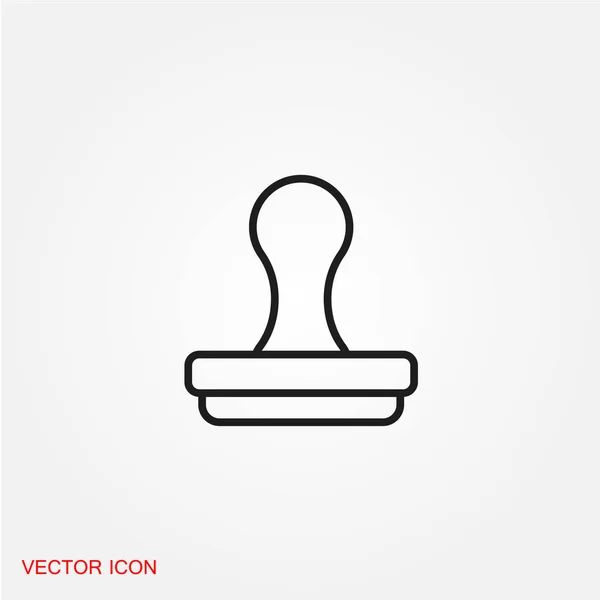 Sello Oficina Icono Plano Aislado Sobre Fondo Blanco Vector Ilustración — Vector de stock