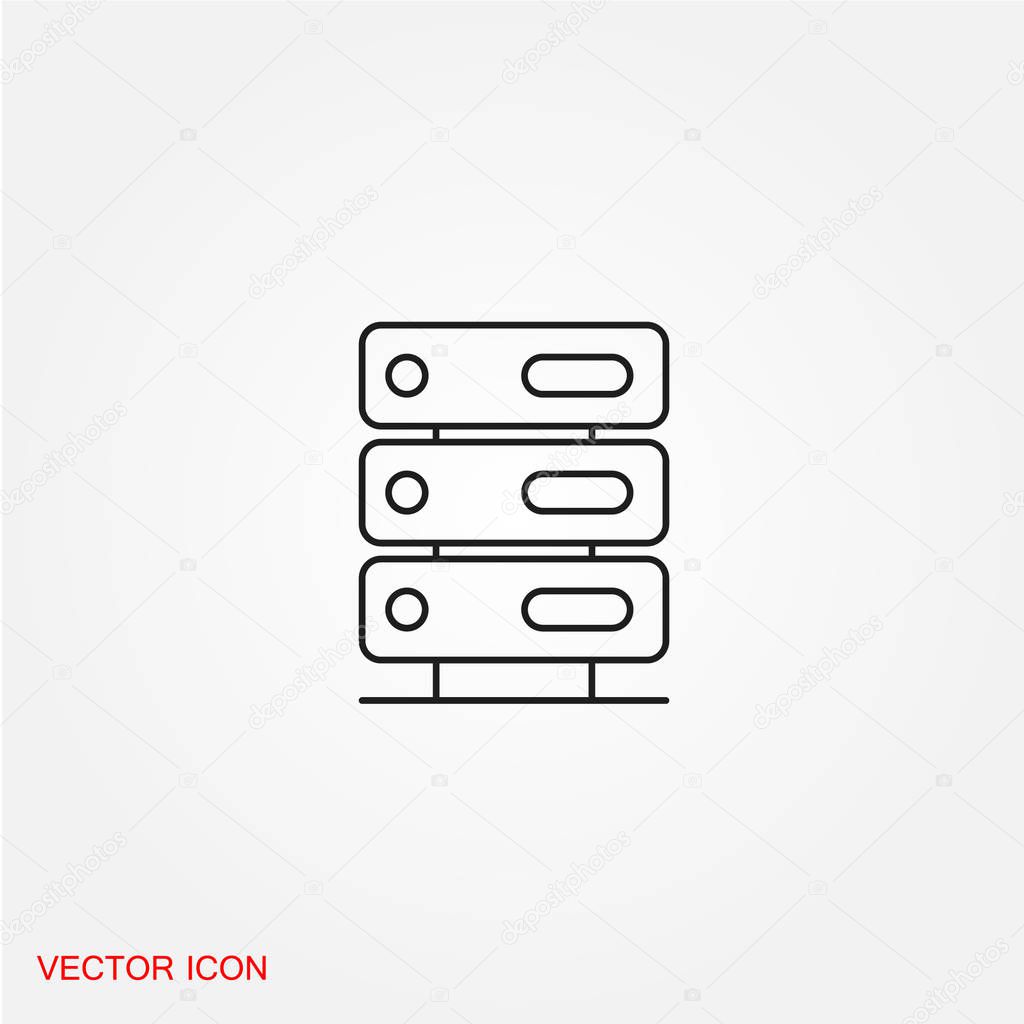 Server flat icon, vector illustration 