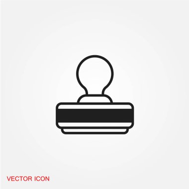 office damga düz simgesi beyaz arka plan, vektör, illüstrasyon izole