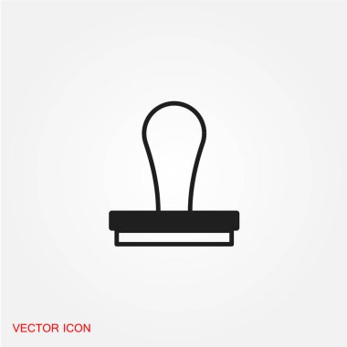 office damga düz simgesi beyaz arka plan, vektör, illüstrasyon izole