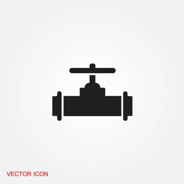 Beyaz arka plan, vektör, illüstrasyon izole gaz musluk düz simgesi