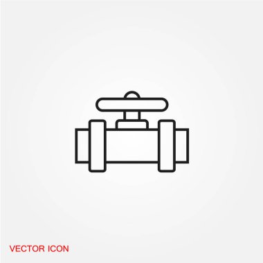 su musluk düz simgesi beyaz arka plan, vektör, illüstrasyon izole