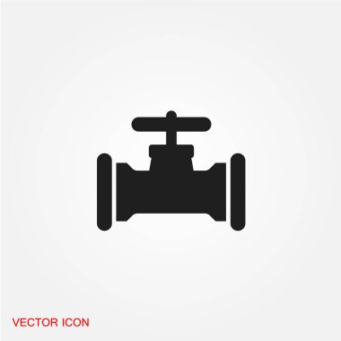 su musluk düz simgesi beyaz arka plan, vektör, illüstrasyon izole