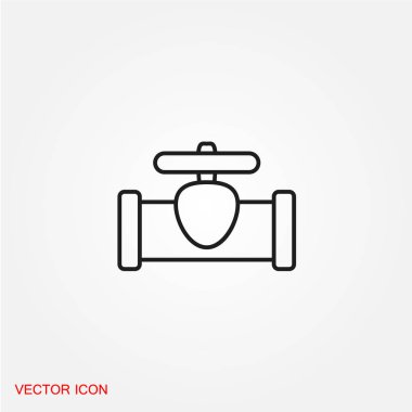su musluk düz simgesi beyaz arka plan, vektör, illüstrasyon izole
