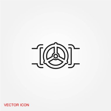 Boru vanası düz simgesi beyaz arka plan, vektör, illüstrasyon izole