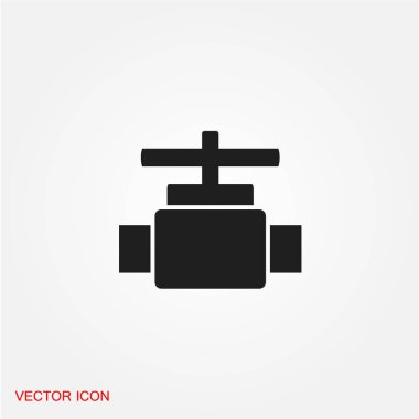 Boru vanası düz simgesi beyaz arka plan, vektör, illüstrasyon izole