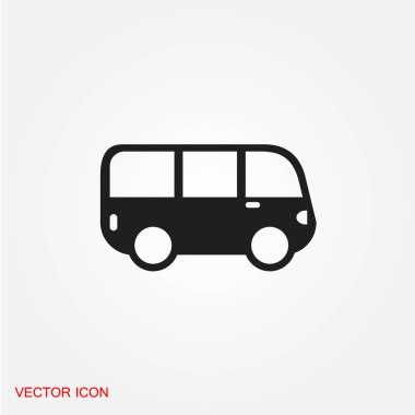 bus düz simgesi, vektör illüstrasyonu  