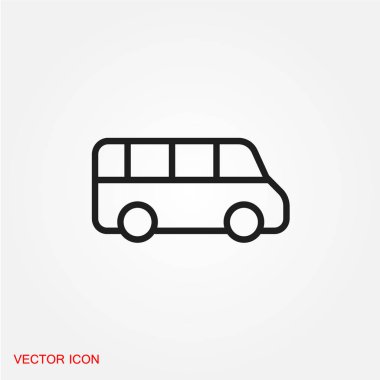 bus düz simgesi, vektör illüstrasyonu  