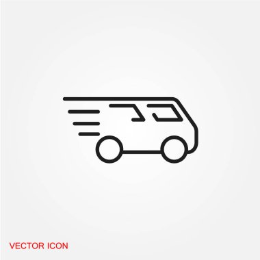 araba düz sembolü, vektör çizim  