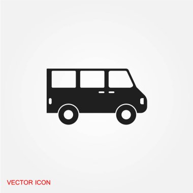 Otobüs işareti simgesi. Toplu taşıma sembolü, vektör çizim 