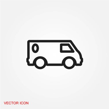 bus düz simgesi, vektör illüstrasyonu  